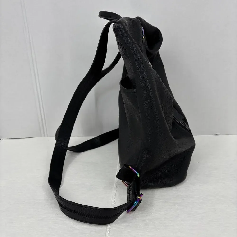 Aimee Kestenberg Tamitha Backpack‎ Black Pebbled Leather Handbag Purse